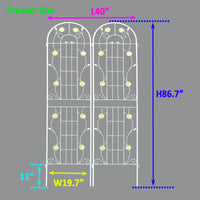 2 Pack Metal Garden Trellis 86.7" X 19.7" Rustproof Trellis For Climbing Plants Outdoor Flower Support Cream White Cream White Garden & Outdoor Iron