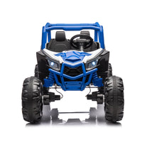 24V Ride On Xxl Utv Car For Kid,2Seater With Two Safety Belts, Side By Side 4X4 Ride On Off Road Truck With Parent Remote Control, Battery Powered Electric Car W High Low Speed, Two Safety Belts. Blue Polyethylene
