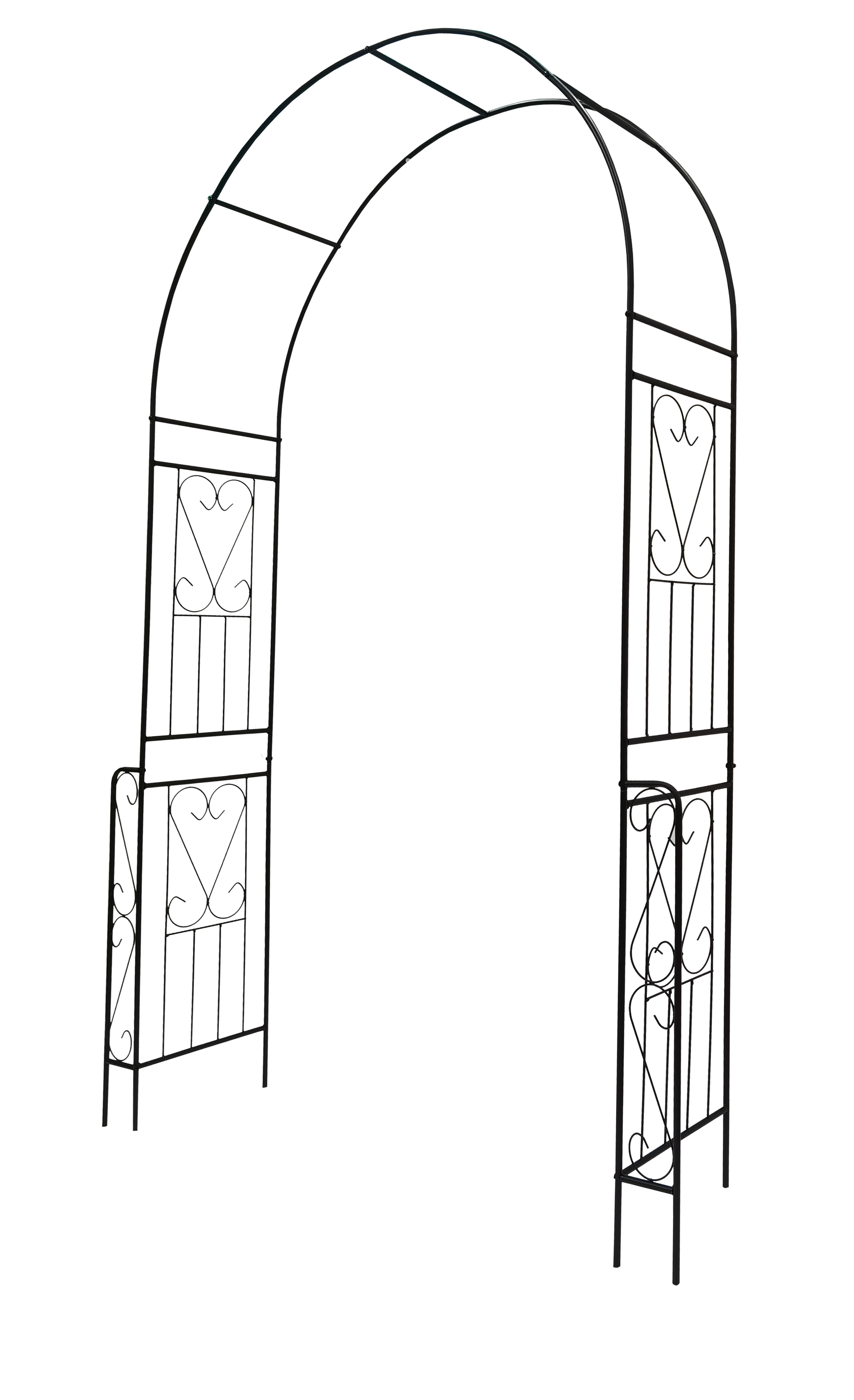 Metal Garden Arch W55'' X H94.5'' Garden Arbor Trellis Climbing Plants Support Rose Arch Outdoor Arch Black Black Iron