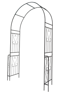 Metal Garden Arch W55'' X H94.5'' Garden Arbor Trellis Climbing Plants Support Rose Arch Outdoor Arch Black Black Iron