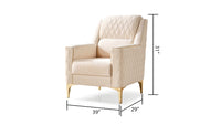 Luna Modern Style Chair In Ivory Ivory Primary Living Space Contemporary,Modern Upholstered Wood