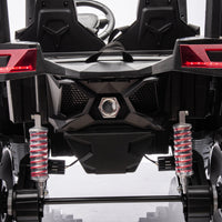 24V Ride On Xxl Utv Car For Kid,2Seater With Two Safety Belts, Side By Side 4X4 Ride On Off Road Truck With Parent Remote Control, Battery Powered Electric Car W High Low Speed, Two Safety Belts. Black Polyethylene