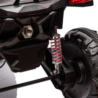 24V Ride On Xxl Utv Car For Kid,2Seater With Two Safety Belts, Side By Side 4X4 Ride On Off Road Truck With Parent Remote Control, Battery Powered Electric Car W High Low Speed, Two Safety Belts. Red Polyethylene