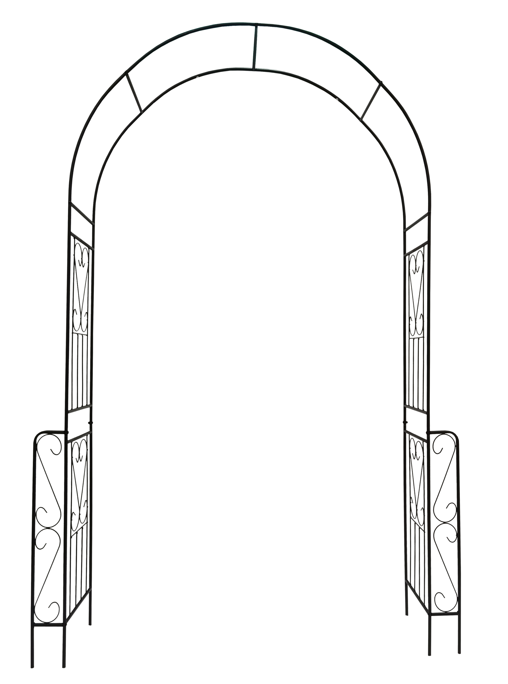 Metal Garden Arch W55'' X H94.5'' Garden Arbor Trellis Climbing Plants Support Rose Arch Outdoor Arch Black Black Iron