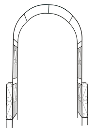 Metal Garden Arch W55'' X H94.5'' Garden Arbor Trellis Climbing Plants Support Rose Arch Outdoor Arch Black Black Iron