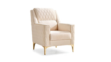 Luna Modern Style Chair In Ivory Ivory Primary Living Space Contemporary,Modern Upholstered Wood