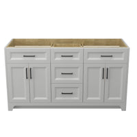 60 Inch Solid Wood Bathroom Vanity Without Top Sink, Modern Bathroom Vanity Base Only, Birch Solid Wood And Plywood Cabinet, Bathroom Storage Cabinet With Double Door Cabinet And 3 Drawers Light Gray 3 Light Gray 4 5 48 In & Above 36 To 59 In Soft Close