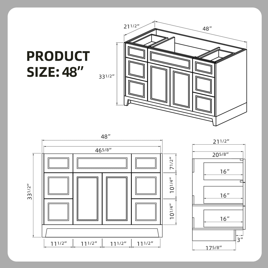 Solid Wood 48 Inch Bathroom Vanity Without Top Sink, Modern Bathroom Vanity Base Only, Birch Solid Wood And Plywood Cabinet, Bathroom Storage Cabinet With Double Door Cabinet And 6 Drawers, White 4 White 4 5 48 In & Above 32 To 35 In Soft Close Doors