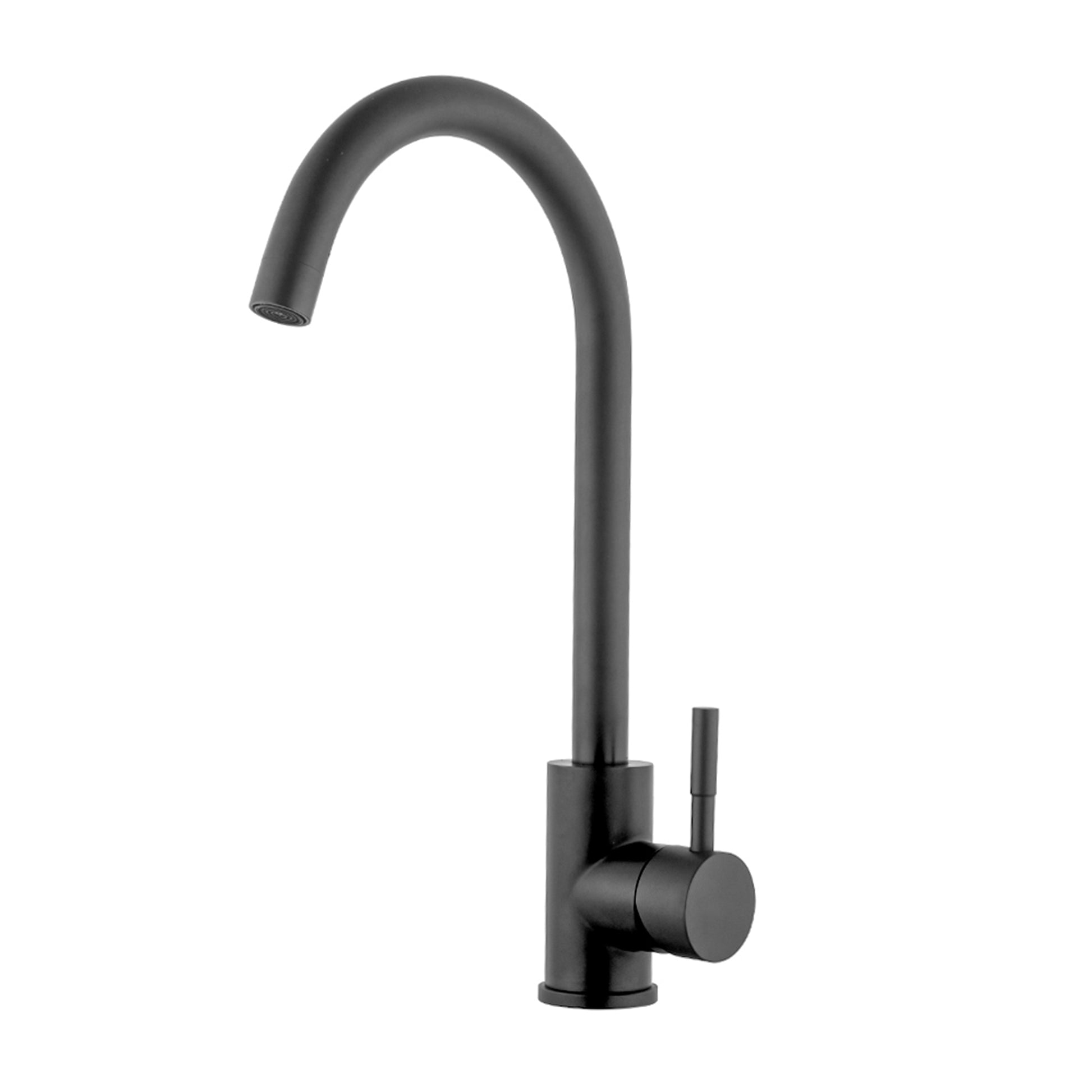 Kitchen Sink Faucet With Single Handles, Black Matte Black Stainless Steel