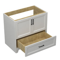 36 Inch Solid Wood Bathroom Vanity Without Top Sink, Modern Bathroom Vanity Base Only, Birch Solid Wood And Plywood Cabinet, Bathroom Storage Cabinet With Double Door Cabinet And 1 Drawer Light Gray 1 Light Gray 2 2 48 In & Above 36 To 59 In Soft Close