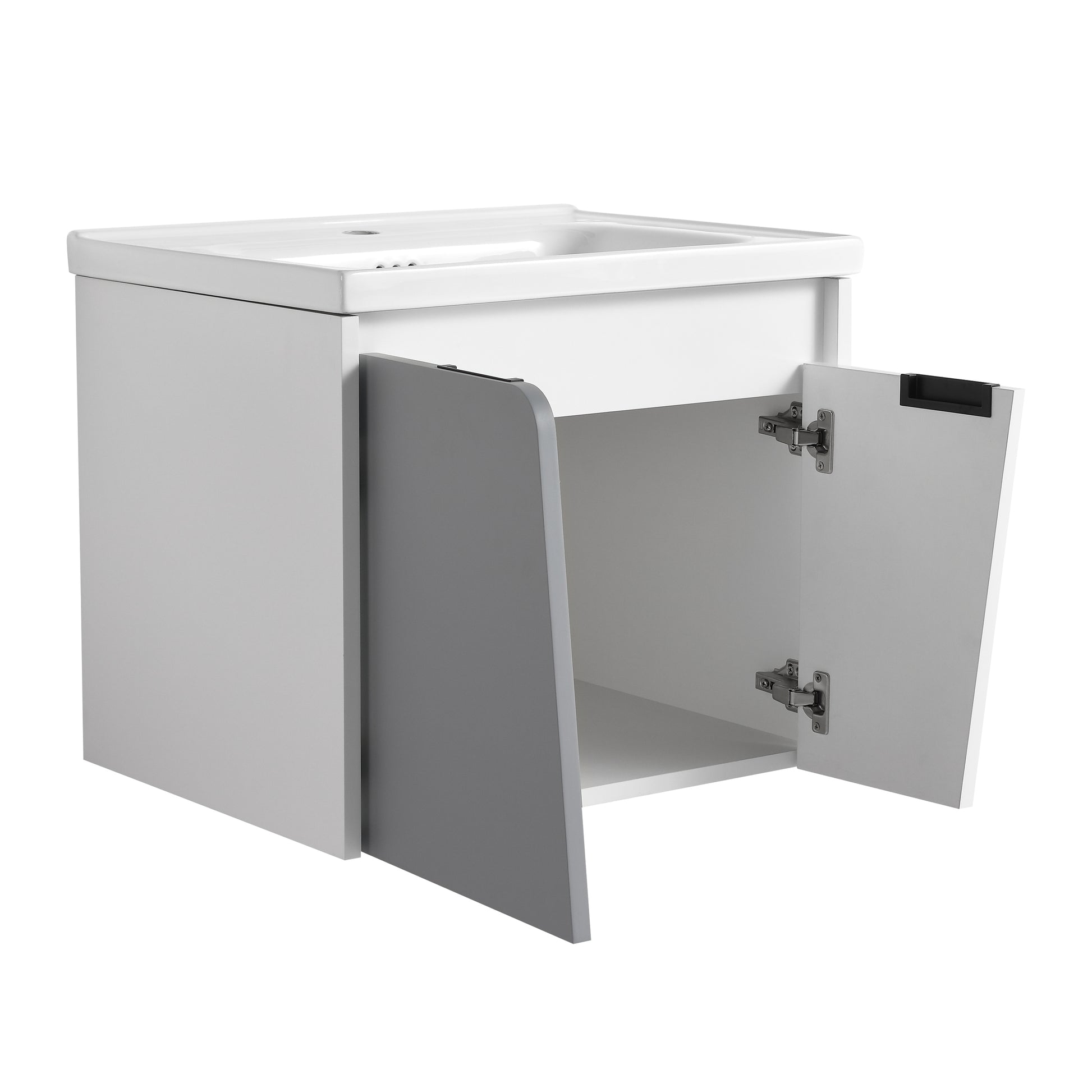 24 Inch Wall Mounted Bathroom Vanity With Sink, For Small Bathroom Kd Packing White 2 Bathroom Wall Mounted Modern Plywood