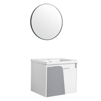 24 Inch Wall Mounted Bathroom Vanity With Sink, For Small Bathroom Kd Packing White 2 Bathroom Wall Mounted Modern Plywood