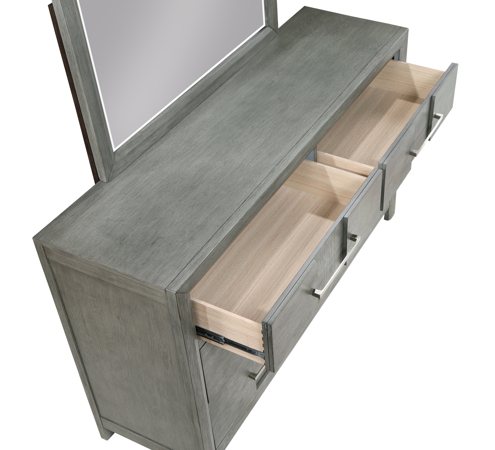 Kenzo Modern Style King 4Pc Storage Bedroom Set Made With Wood, Led Headboard, Bluetooth Speakers & Usb Ports Grey Box Spring Not Required King Gray Wood 4 Piece Set Bedroom Bed Included,Dresser Included,Mirror Included,Nightstand Included