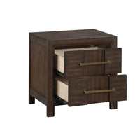 Kenzo Modern Style 2 Drawer Nightstand Made With Wood In Walnut Walnut 2 Drawers Bedroom Bedside Cabinet Contemporary,Modern Storage Walnut Finish Solid Wood Mdf Wood