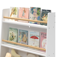 Kids Bookshelf, Book And Magazine Rack, Book Organizer, Toy Storage Cabinet Organizer, White White Mdf