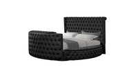 Maya Modern Style Crystal Tufted King 4Pc Bed Room Set Made With Wood In Black Box Spring Not Required King Black Wood 4 Piece Set Bedroom Bed Included,Dresser Included,Mirror Included,Nightstand Included Modern Upholstered Tufted Wood