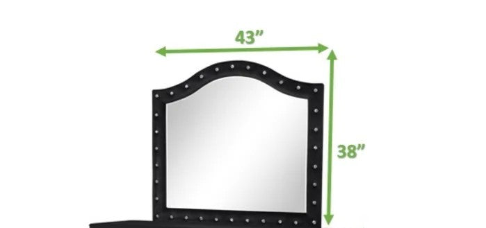 Monica Luxurious Four Poster Queen 5 Pc Bedroom Set Made With Wood In Black Box Spring Not Required Queen Black Wood 5 Piece Set Bedroom Modern Upholstered Velvet Tufted Wood