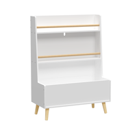 Kids Bookshelf, Book And Magazine Rack, Book Organizer, Toy Storage Cabinet Organizer, White White Mdf