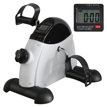 Mini Exercise Bike Rehabilitation Training Walking Machine Home Rehabilitation Maximum Weight 120Kg With Electronic Display And Instep Restraint Strap. Black White Iron Plastic