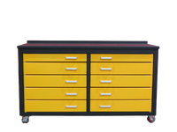 6Ft Storage Cabinet With Workbench 10 Drawers Yellow American Design Steel Steel