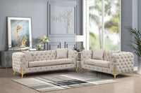 Contempo Modern Style Buckle Fabric Sofa Made With Wood In Gray Gray Wood Primary Living Space Contemporary Faux Fur Wood