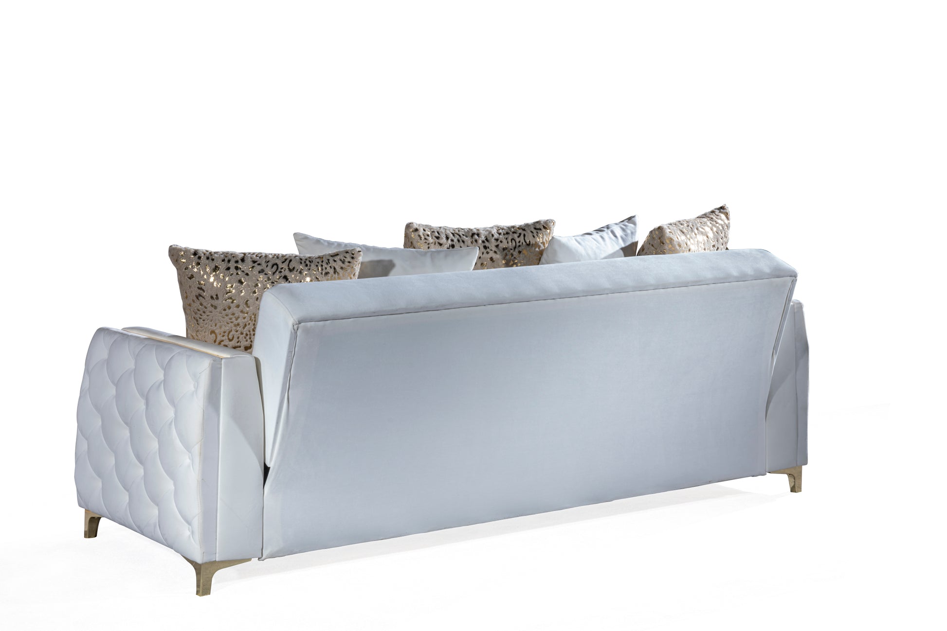 Lust Modern Style Sofa In Off White Off White Wood Primary Living Space Modern Upholstered Wood