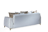 Lust Modern Style Sofa In Off White Off White Wood Primary Living Space Modern Upholstered Wood