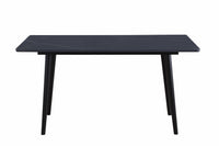 Modern Contemporary 5Pc Dining Set Black Sintered Stone Table And Blue Chairs Fabric Upholstered Stylish Furniture Black Blue Seats 4 Dining Room 60 Inches Contemporary,Modern,Ultra Modern Rectangular Dining Table With Chair Sintered Stone