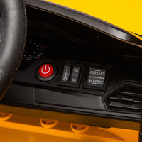 Bmw M4 12V Kids Ride On Toy Car 2.4G W Parents Remote Control,Three Speed Adjustable,Power Display, Usb,Mp3 ,Bluetooth,Led Light,Story,A Handle With Wheels And A Pull, Easy To Carry Yellow Polyethylene