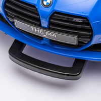 Bmw M4 12V Kids Ride On Toy Car 2.4G W Parents Remote Control,Three Speed Adjustable,Power Display, Usb,Mp3 ,Bluetooth,Led Light,Story,A Handle With Wheels And A Pull, Easy To Carry Blue Polyethylene