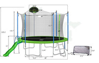 16Ft Trampoline With Slideoutdoor Trampoline For Kids And Adults With Enclosure Net And Ladder,Football Goal,Backboard Green Steel Steel