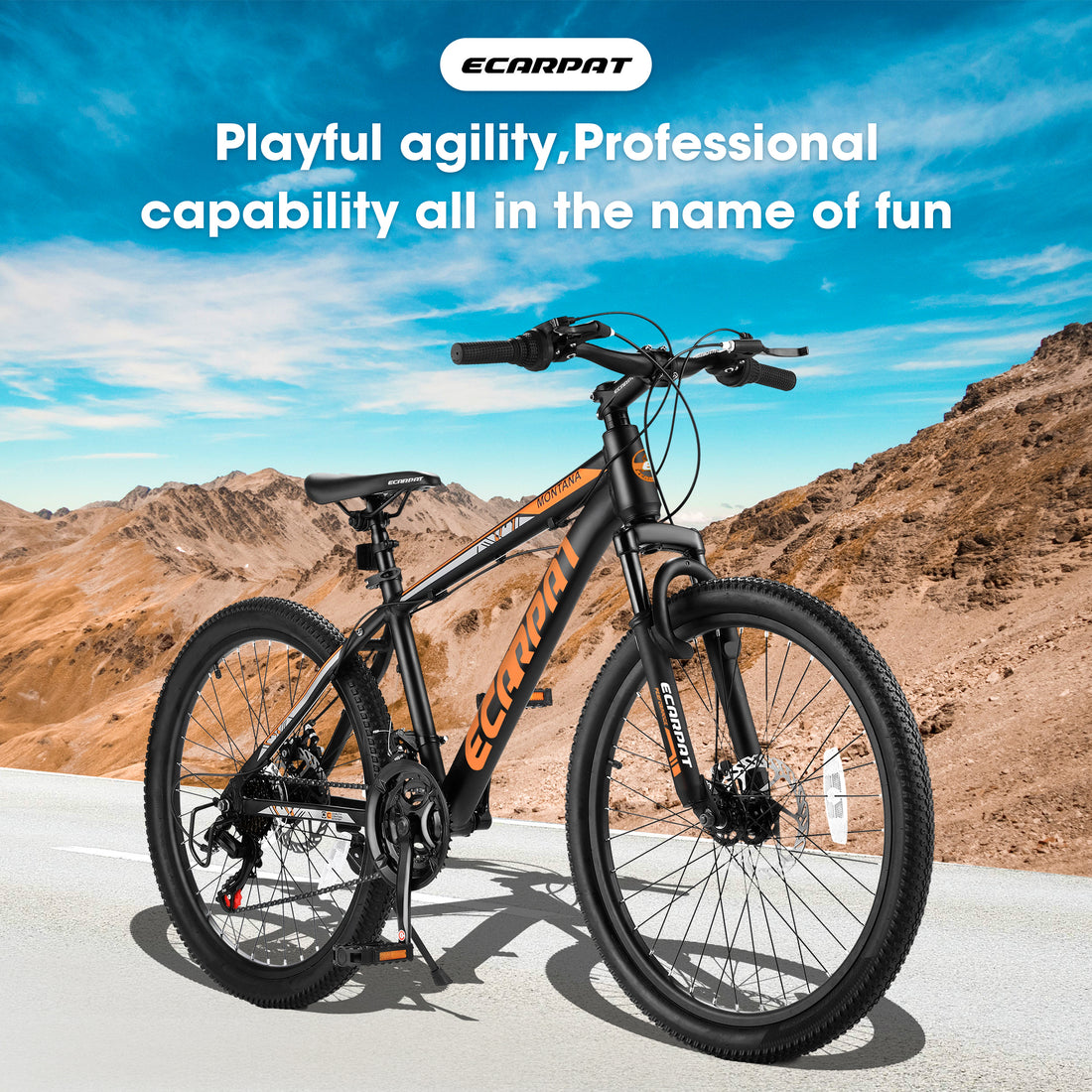 A24299 24 Inch Mountain Bike Bicycle For Adults Aluminium Frame Bike Shimano 21 Speed With Disc Brake Cycling Black Without Anti Slip Garden & Outdoor American Design Multifunctional Aluminium