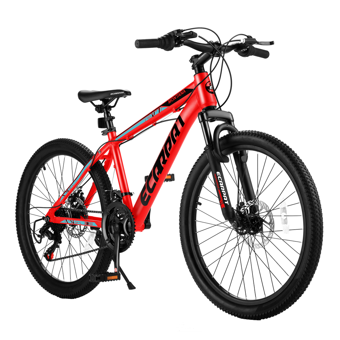 A24299 24 Inch Mountain Bike Bicycle For Adults Aluminium Frame Bike Shimano 21 Speed With Disc Brake Cycling Red Without Anti Slip Garden & Outdoor American Design Multifunctional Aluminium