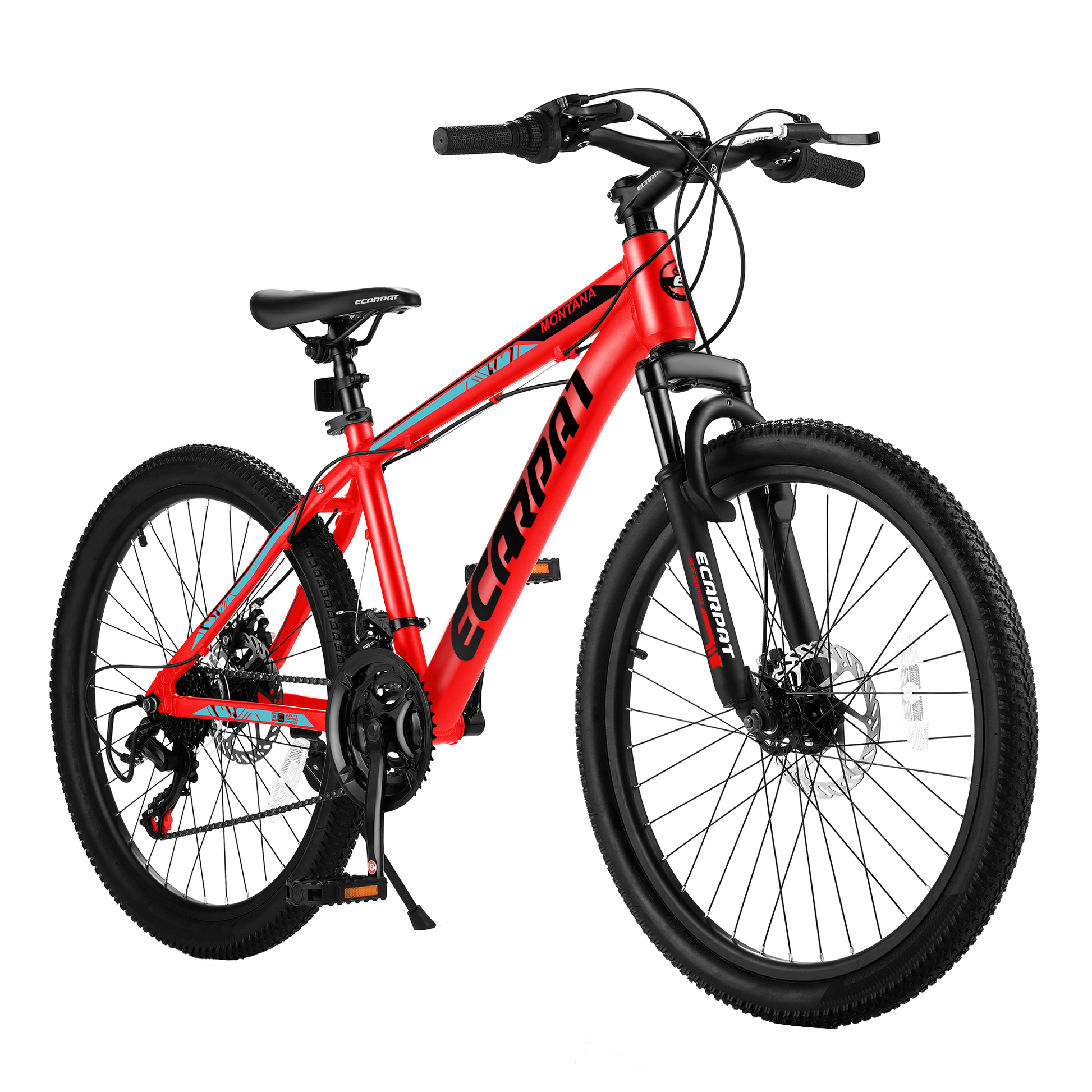 A24299 24 Inch Mountain Bike Bicycle For Adults Aluminium Frame Bike Shimano 21 Speed With Disc Brake Cycling Red Without Anti Slip Garden & Outdoor American Design Multifunctional Aluminium