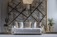 Lust Modern Style Sofa In Off White Off White Wood Primary Living Space Modern Upholstered Wood
