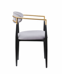 Modern Contemporary 2Pcs Side Chairs Gray Fabric Upholstered Ultra Stylish Chairs Set Gray Dining Room Contemporary,Modern,Ultra Modern Fabric