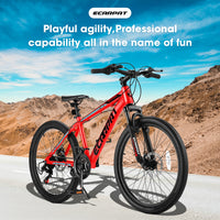 A24299 24 Inch Mountain Bike Bicycle For Adults Aluminium Frame Bike Shimano 21 Speed With Disc Brake Cycling Red Without Anti Slip Garden & Outdoor American Design Multifunctional Aluminium