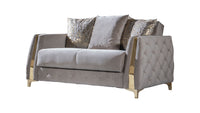 Modern Style Loveseat In Taupe Taupe Wood Primary Living Space Modern Upholstered Wood