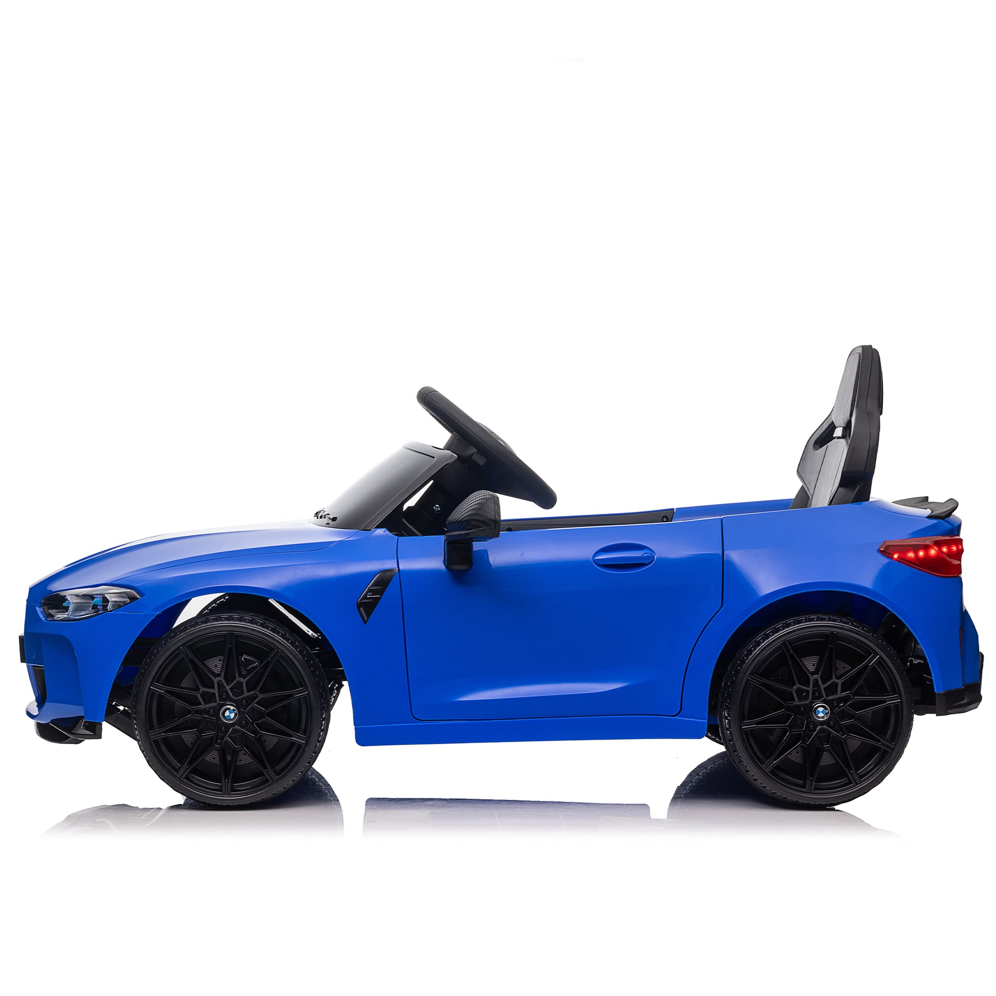 Bmw M4 12V Kids Ride On Toy Car 2.4G W Parents Remote Control,Three Speed Adjustable,Power Display, Usb,Mp3 ,Bluetooth,Led Light,Story,A Handle With Wheels And A Pull, Easy To Carry Blue Polyethylene