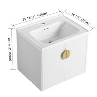 60 Inch Soft Close Doors Bathroom Vanity With Sink, And A Small Storage Shelves.Bvc06360Gwh Gloss White Bathroom Wall Mounted Modern Plywood