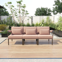 Rajni Patio Armless Chair, Pink Fabric & Black Finish Ot01767 Pink Upholstered