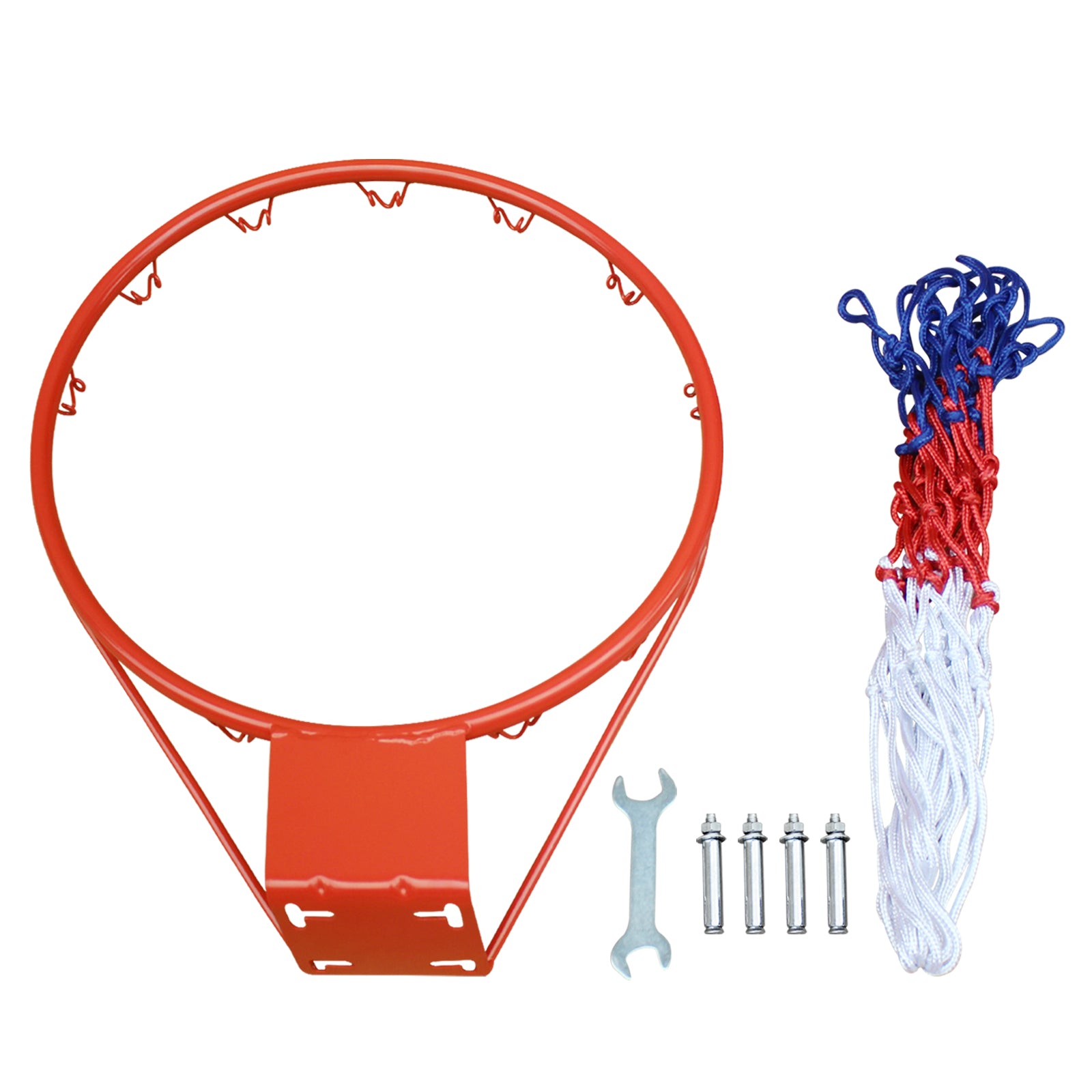 Basketball Rim Replacement 18" Steel Rim With Net, Easy To Install And Reliable Quality Red Iron