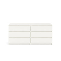 6 Drawer Double Dresser For Bedroom Living Room Hallway,White White Particle Board Mdf