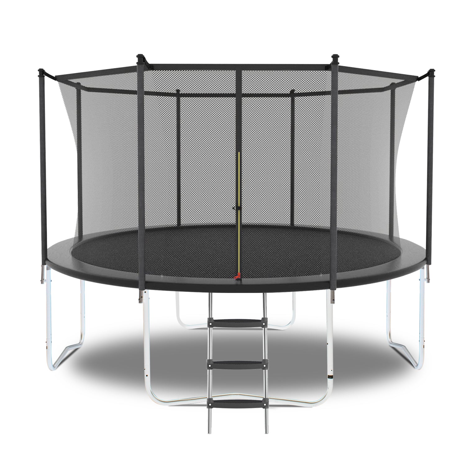 8Ft Trampoline With Safety Enclosure Net, Outdoor Trampoline With Heavy Duty Jumping Mat And Spring Cover Padding For Kids And Adults Gray Garden & Outdoor Iron