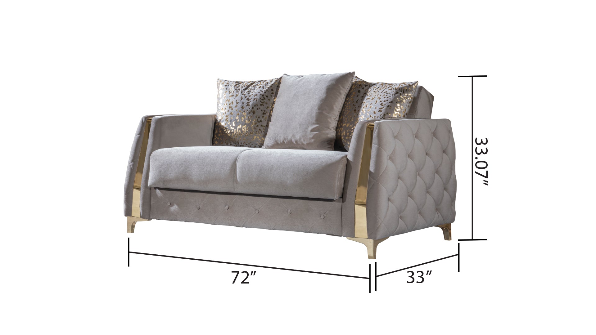 Modern Style Loveseat In Taupe Taupe Wood Primary Living Space Modern Upholstered Wood