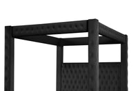 Monica Luxurious Four Poster Queen 5 Pc Bedroom Set Made With Wood In Black Box Spring Not Required Queen Black Wood 5 Piece Set Bedroom Modern Upholstered Velvet Tufted Wood