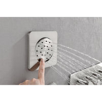 Wall Mounted Waterfall Rain Shower System With 3 Body Sprays & Handheld Shower Brushed Nickel Wall Mounted Bathroom Brass