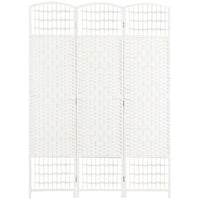 3 Panel Room Divider, Folding Privacy Screen, 5.6' Room Separator, Wave Fiber Freestanding Partition Wall Divider For Rooms, Home, Office, White White Paper