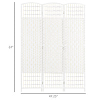 3 Panel Room Divider, Folding Privacy Screen, 5.6' Room Separator, Wave Fiber Freestanding Partition Wall Divider For Rooms, Home, Office, White White Paper
