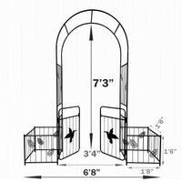 Metal Garden Arch With Doors Garden Arbor Trellis Climbing Plants Support Arch Outdoor Arch Wedding Arch Party Events Archway Black Black Iron